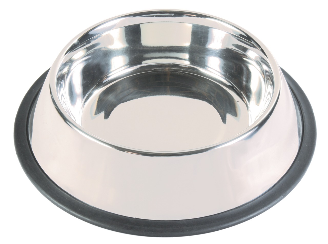 TRIXIE Futternapf, Hunde/Katzen, Edelstahl, rutschfest, für Trocken-/Nassfutter & Wasser, hochwertig, mit Gummiring.
