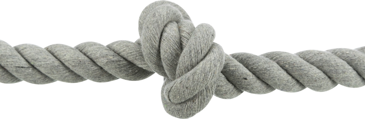 TRIXIE Knotenseil, Hundespielzeug, für alle Größen, ideal für Zerrspiele & Zahnpflege, robust, langlebig, interaktiv, graues Design.