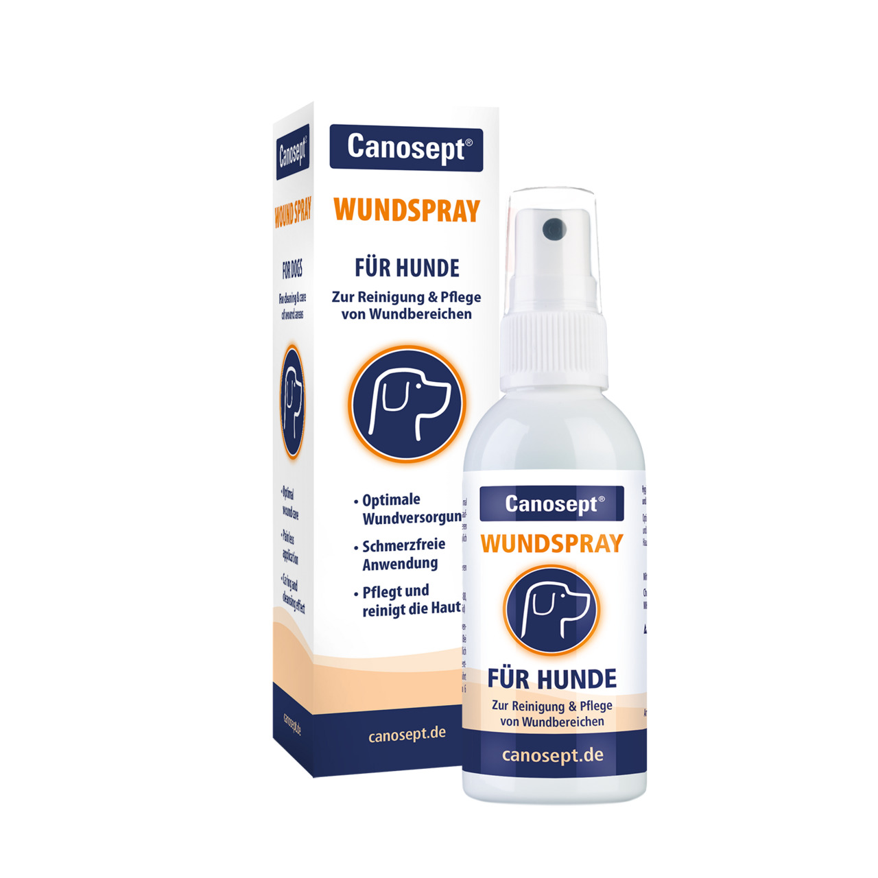 Canosept Wundspray für Hunde, reinigt & pflegt Wunden, schmerzfreie Anwendung, optimale Versorgung, Inhalt: 75 ml.