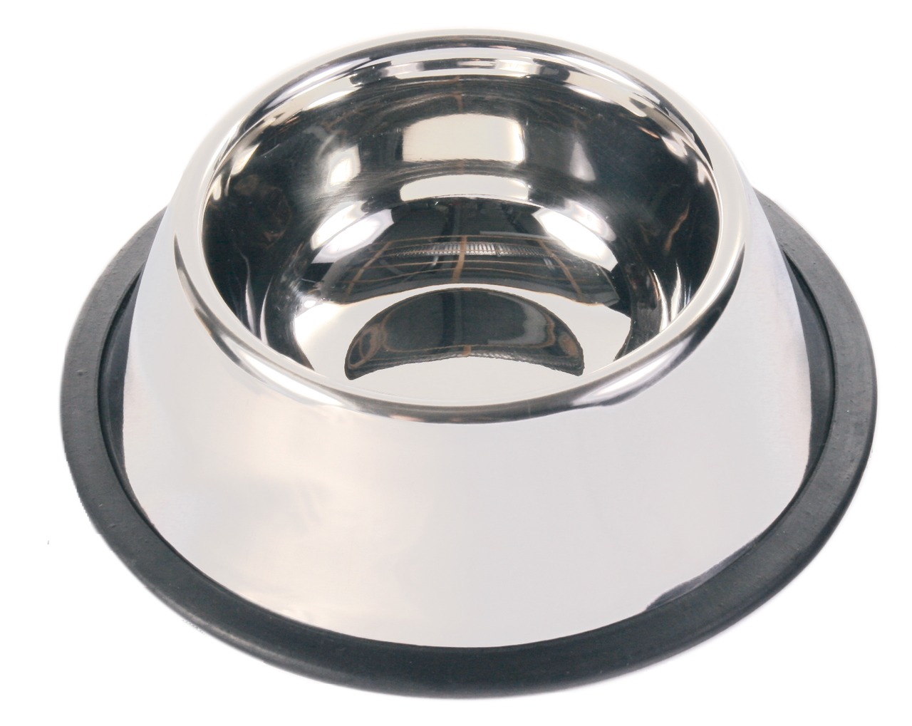 TRIXIE Edelstahlnapf für Hunde/Katzen, Futter/Wasser, rutschfest, glänzend, stabil, mit Gummiring, ideal für Haustiere.