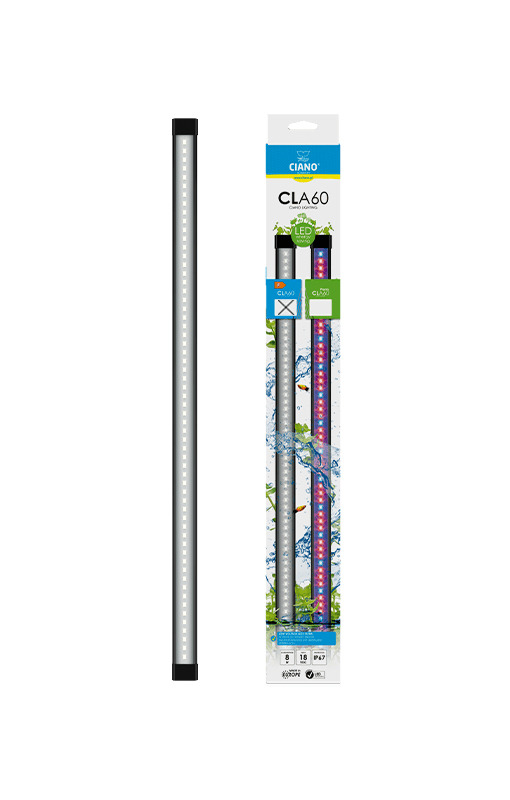 Ciano CLA60 LED-Beleuchtung, für Aquarien, energiesparend, schlank, schwarz, ideal für Aquaristik-Fans, bunte Fischmotive.