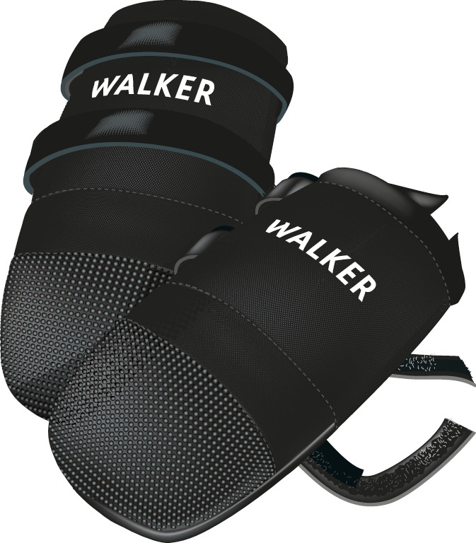 TRIXIE Walker Care Comfort Hundeschuhe, Schwarz, für Hunde, Schutz der Pfoten, robust, atmungsaktiv, rutschfest, alle Größen.