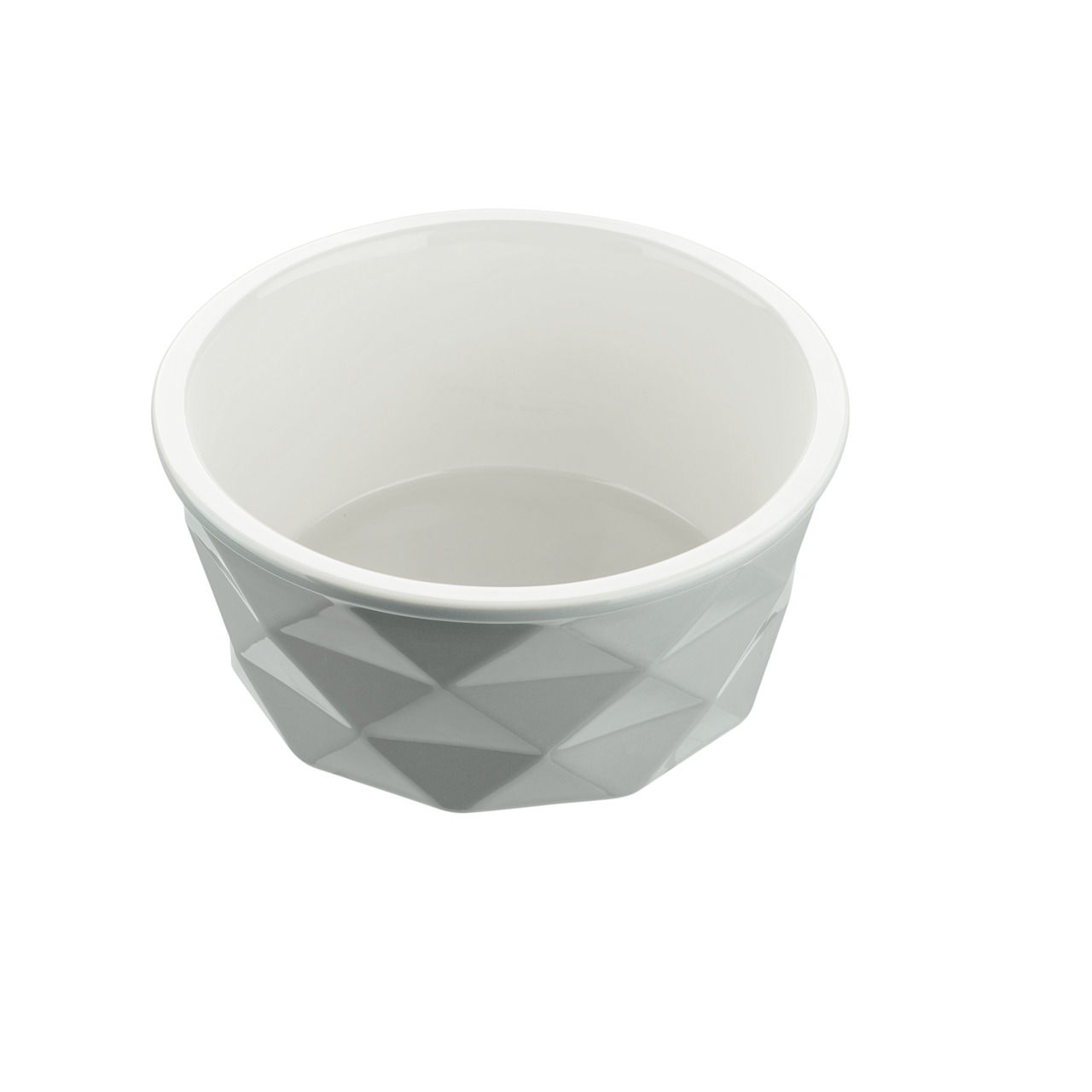 HUNTER Melamin-Napf, Grau, 350 ml, für Hunde & Katzen, modernes Design, Außenseite Melamin, Innenschale Edelstahl, für Futter-Wasser.