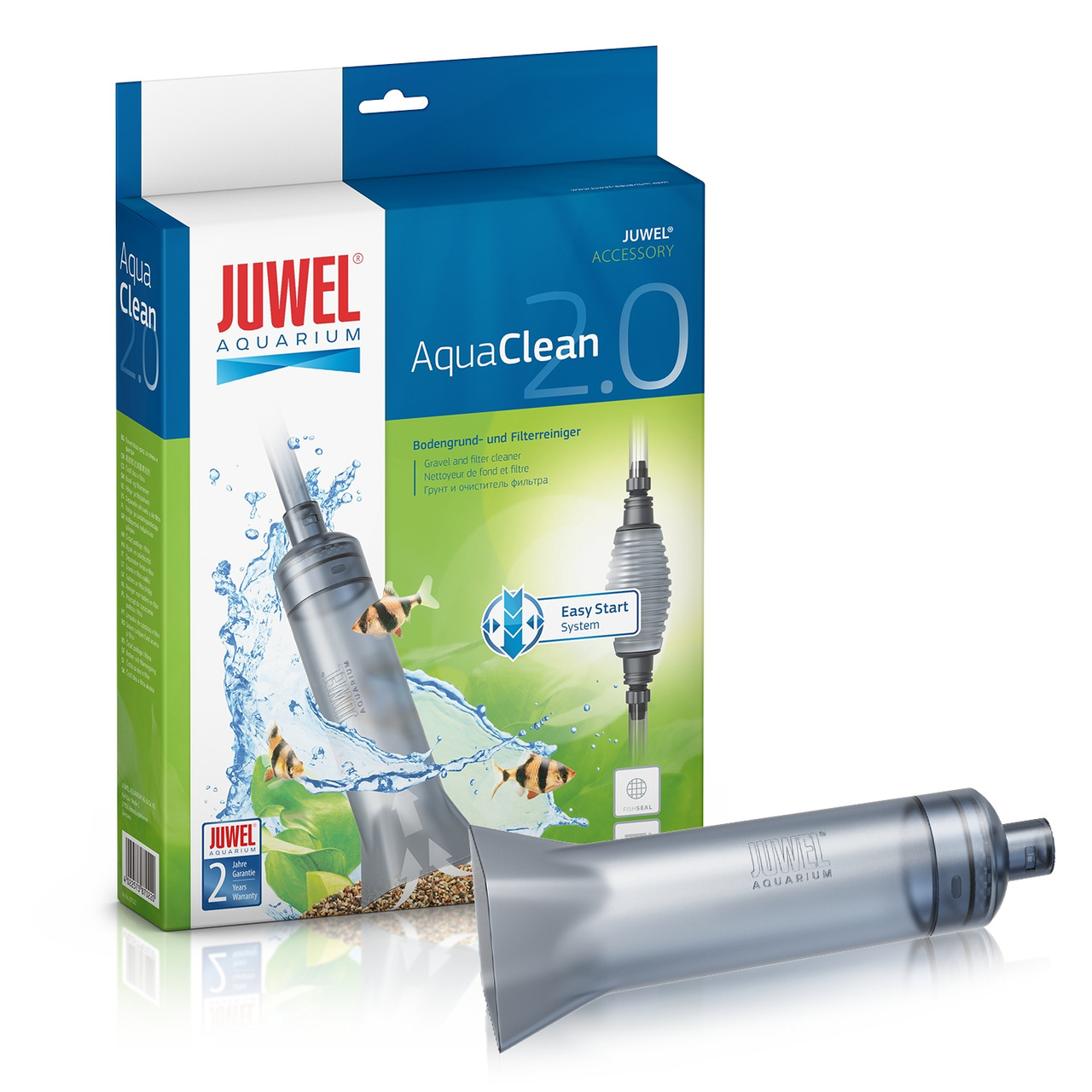 JUWEL AquaClean 2.0, Bodengrund- & Filterreiniger f. Aquarien, Easy-Start-System, Zielgr.: Aquarienbesitzer, einfache Reinigung.