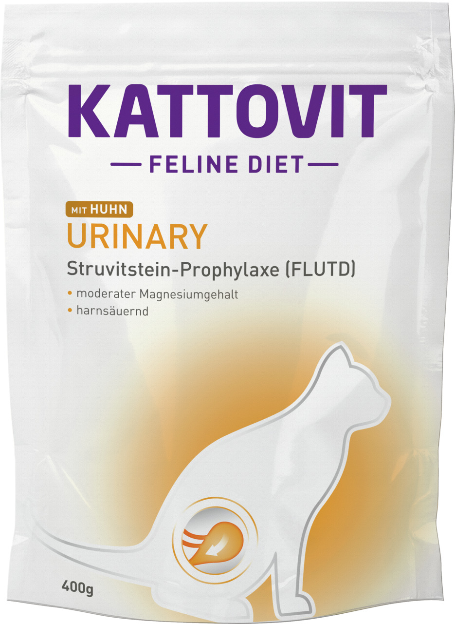 Kattovit Feline Diet Urinary, Huhn, 400 g, für Katzen mit FLUTD, moderater Mg-Gehalt, harnsäuernd.