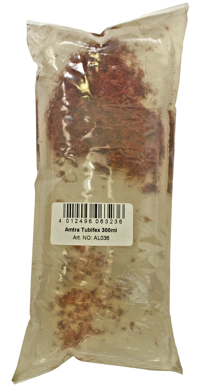 Amtra Tubifex 300ml: Gefriergetrocknete Tubifex-Würfel, hochwertiges Fischfutter für Aquarienfische.