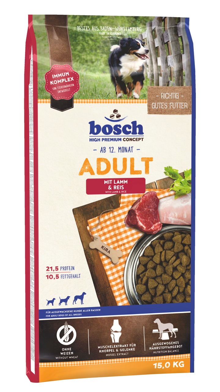 Sparpaket bosch Adult Lamm & Reis 2 x 15kg Hundetrockenfutter