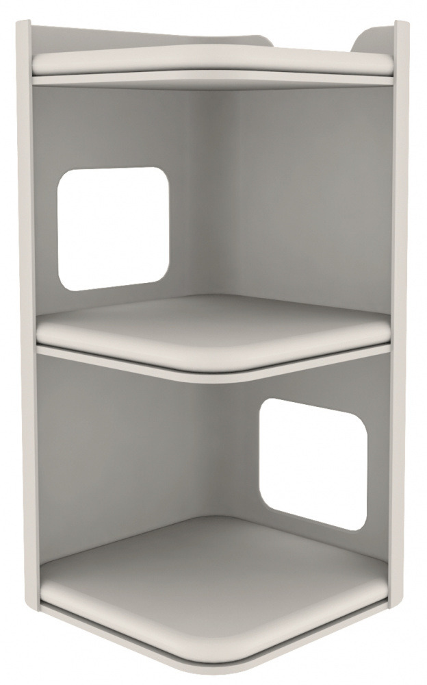 TRIXIE Eck-Katzenhaus, modernes Möbelstück f. Katzen, grau, 2 gepolsterte Ebenen, Rückzugsort & Spielplatz, ideal f. gemütl. Katzen.