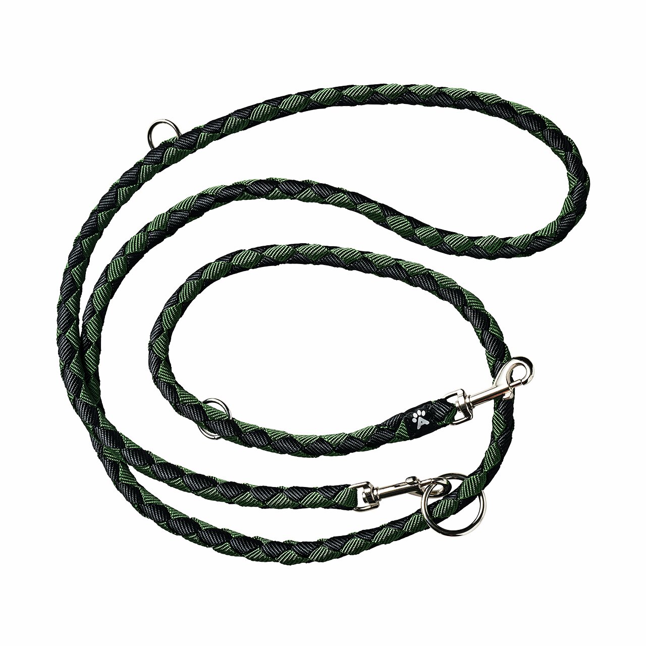 Hundeleine Allpets, Schwarz-Grün, für Hunde aller Größen, robust, flexibel, ideal für Spaziergänge-Training, komfortabel, sicher.