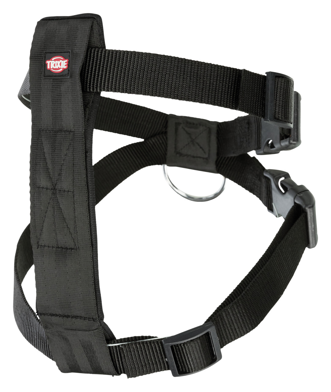 TRIXIE Premium Touren-Geschirr, für Hunde, robustes Nylon, verstellbar, Metallring, hoher Komfort & Sicherheit, schwarz.