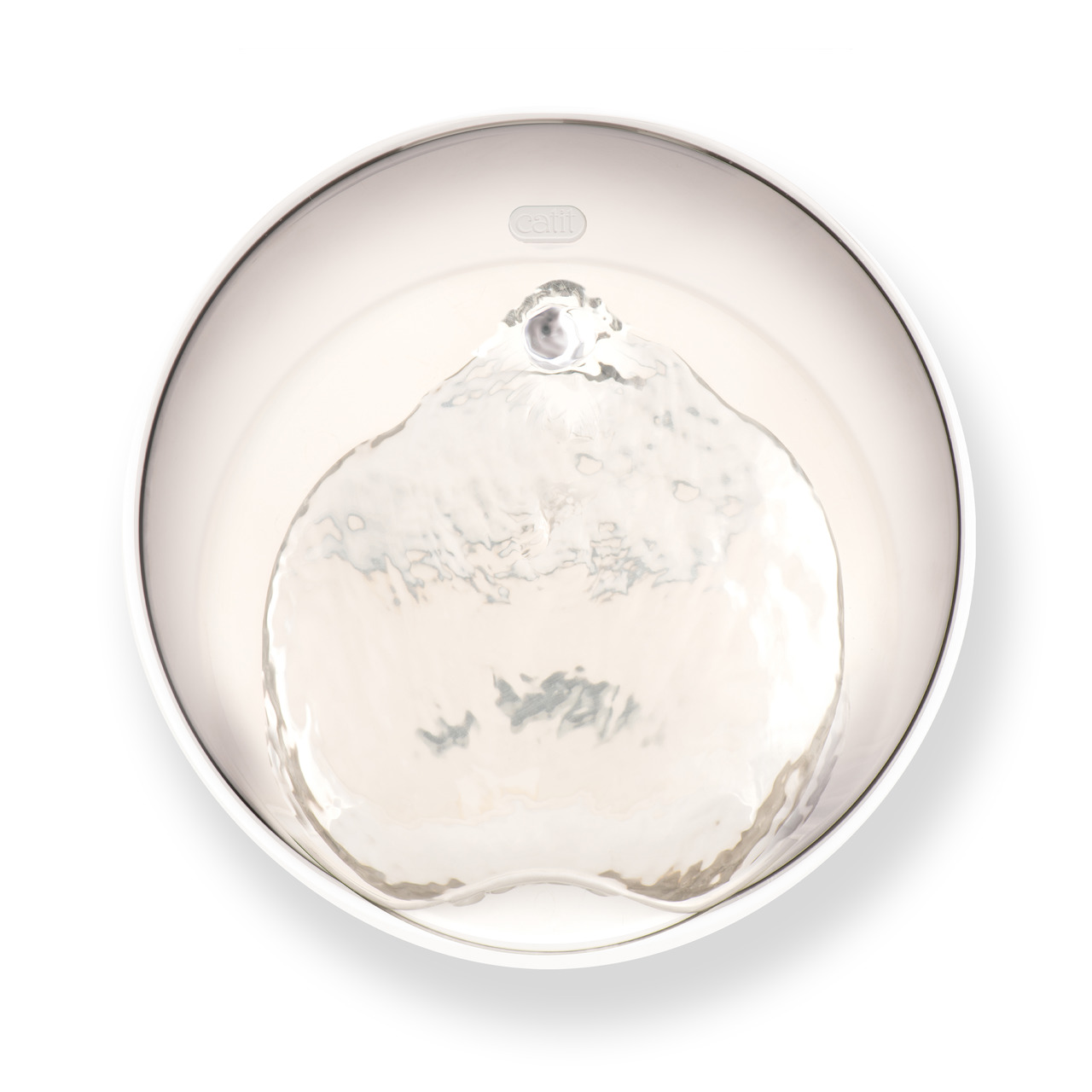 Catit Edelstahl-Trinknapf für Katzen, langlebig, hygienisch, leicht zu reinigen, bequeme Trinkhöhe, glänzender Edelstahl.