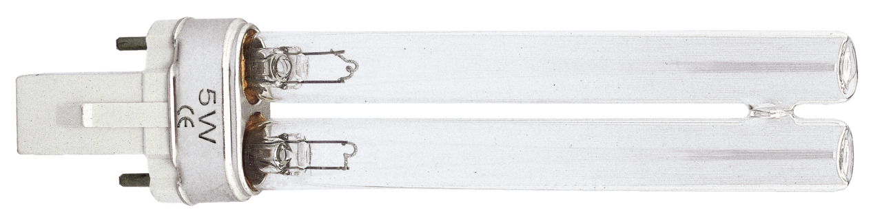 Oase Ersatz-UV-C-Lampe, 5W, für Teichklärgeräte, reduziert Schwebealgen & Keime, zylindrisch, transparent, 2 parallele Röhren.