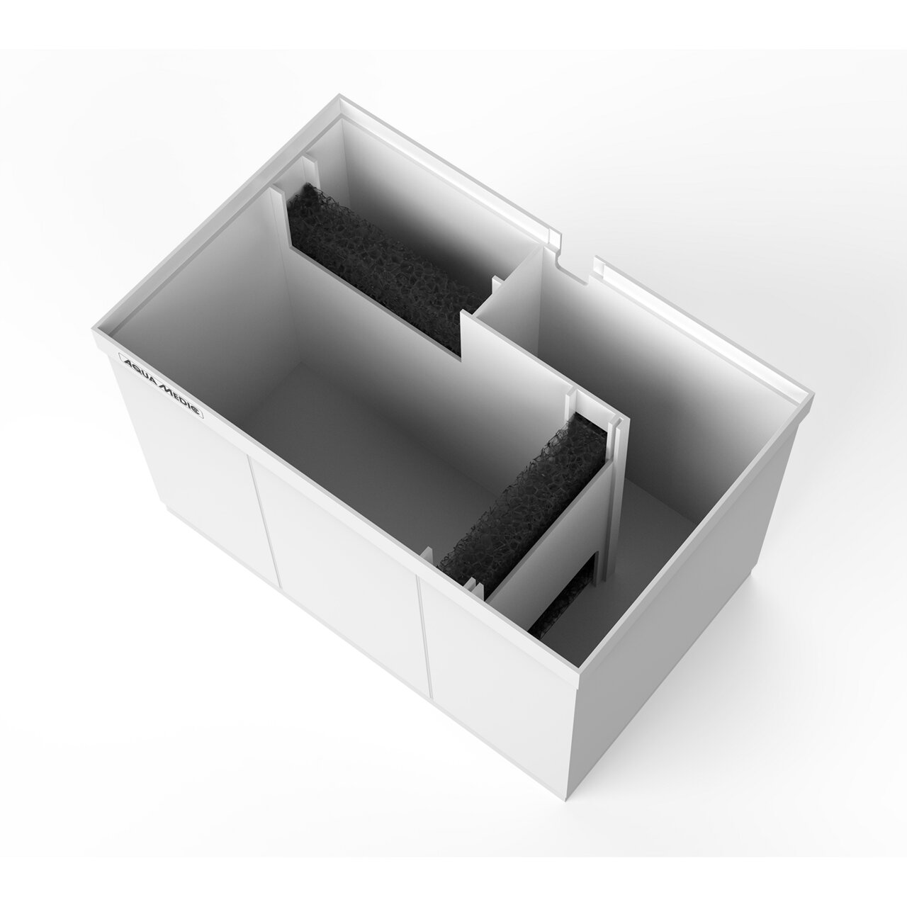 Aqua Medic Filtereinsatz, Aquarien, weiß, rechteckig, m. Kammern & Filtermatten, f. klares Wasser, ideal f. Aquaristik-Fans.