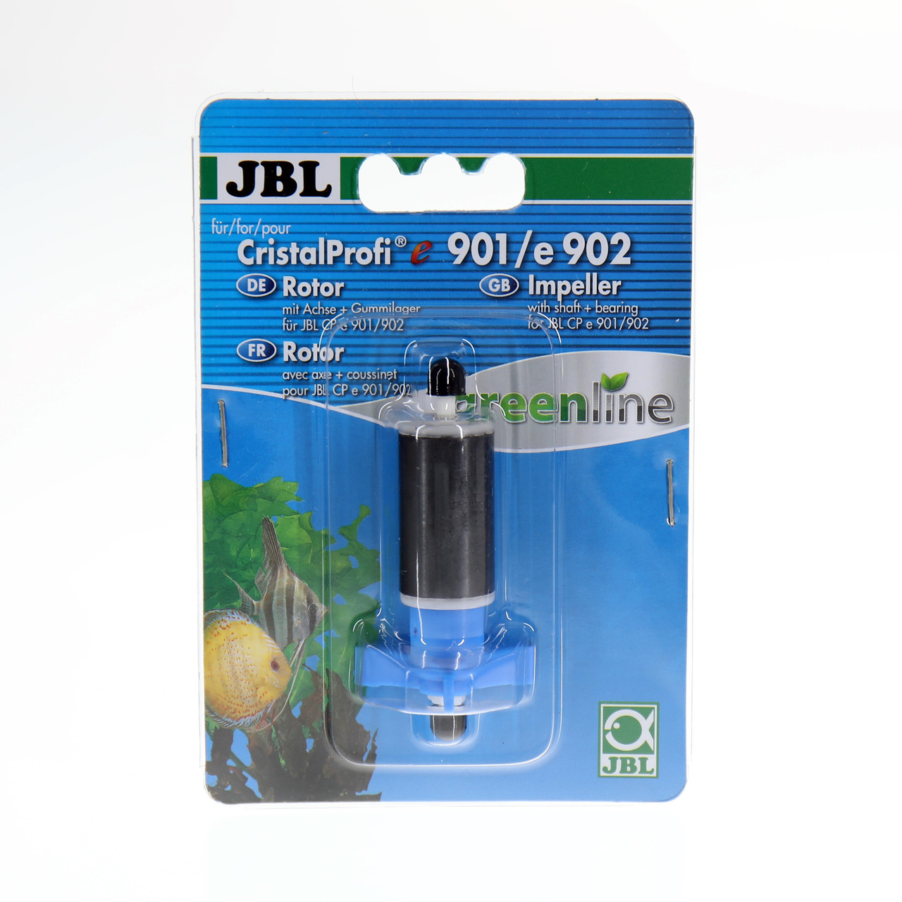 JBL CristalProfi Rotor e901-e902, Ersatzteil für Aquarienfilter, Achse mit Gummilager, speziell für genannte Modelle.
