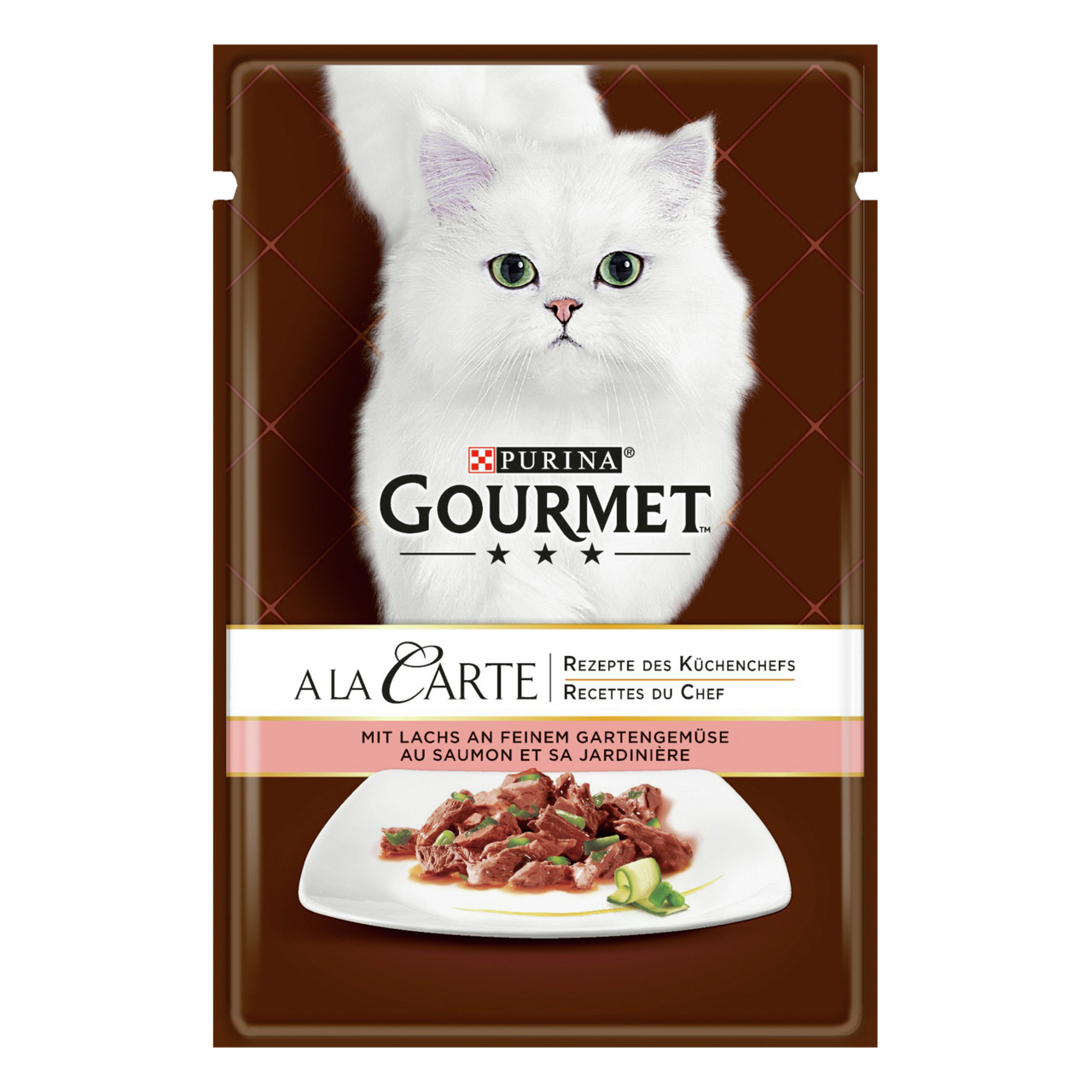 Gourmet à la Carte Lachs an feinem Gartengemüse 85g Katzenfutter