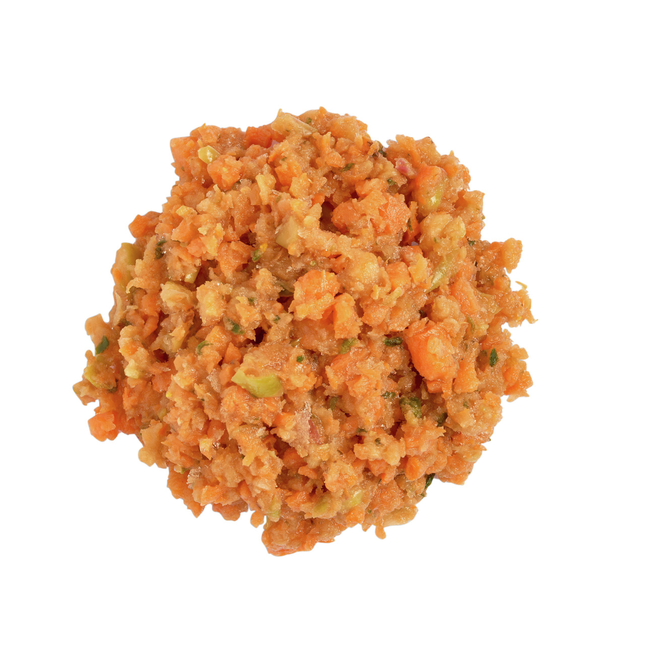Lottis Häppchen Nassfutter für Hunde, Huhn & Gemüse, natürliche Zutaten (Karotten, Erbsen, Fleisch), ideal für ausgewogene Ernährung.