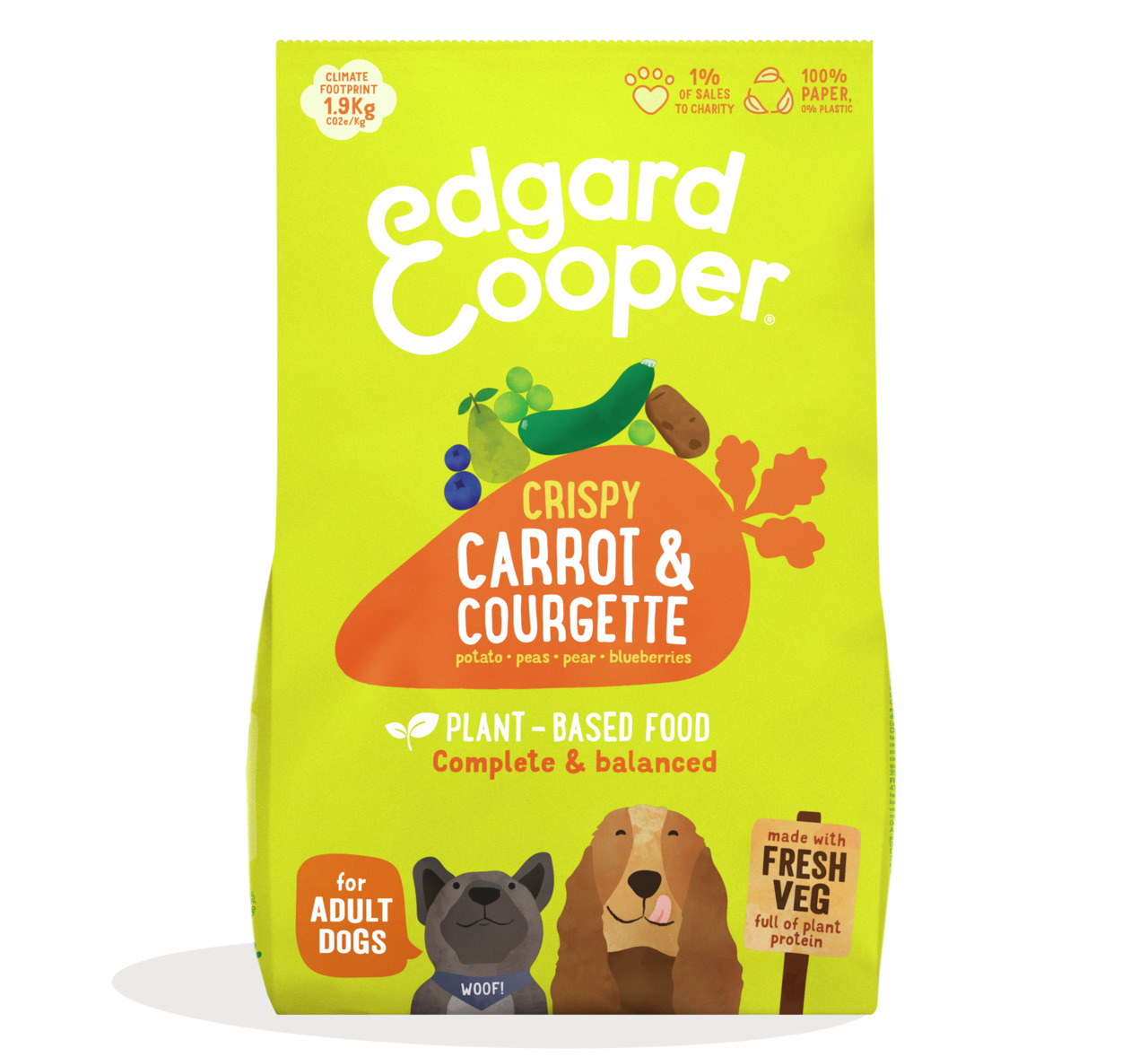 Edgard & Cooper Adult Crispy Karotte & Zucchini Hunde Trockenfutter 2,5 kg