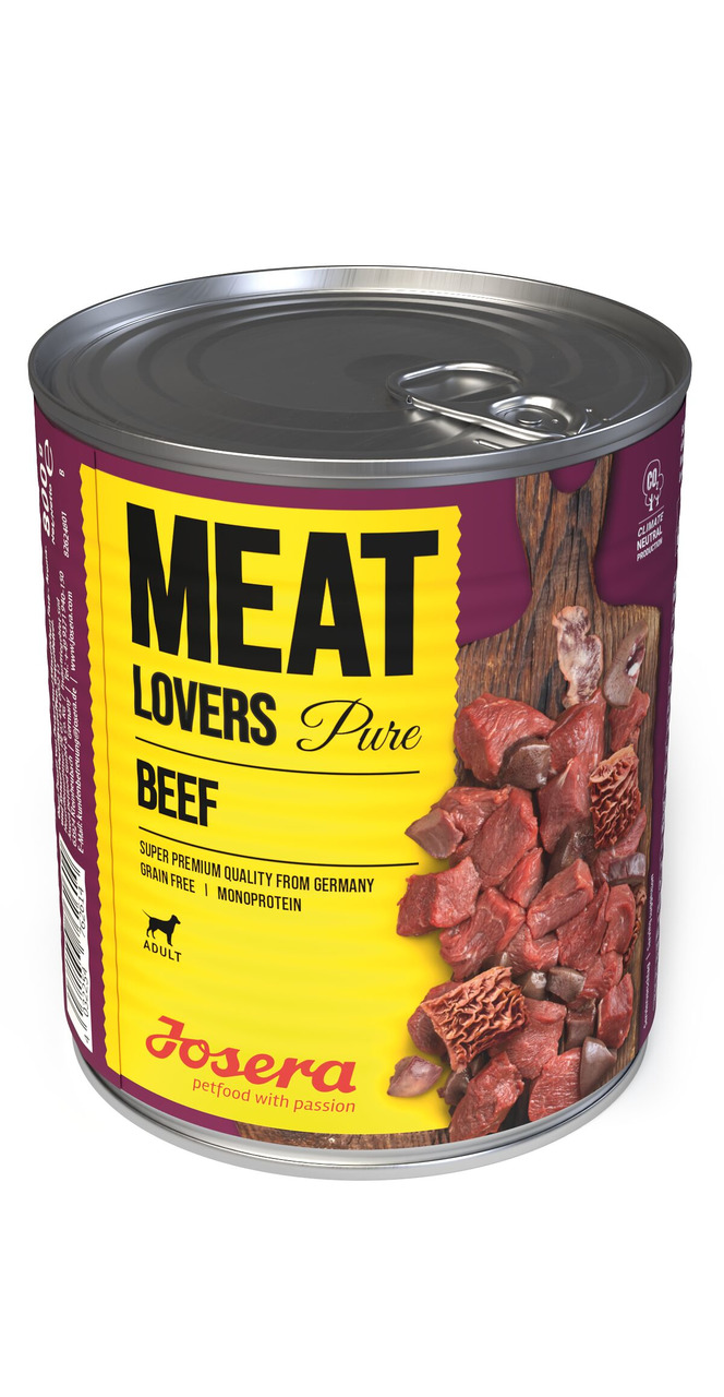 Josera Meat Lovers Pure Beef, Hundefutter f. erwachsene Hunde, Rind, getreidefrei, monoprotein, 400 g, hochwertige Qualität.