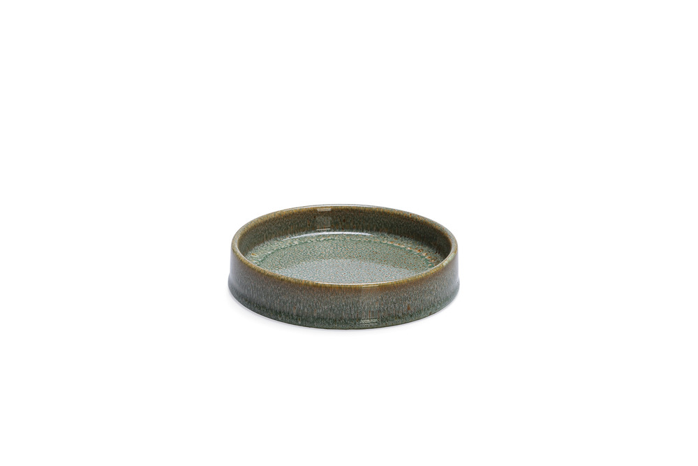 Keramik-Hundenapf „Designed by Lotte“ für Hunde, Grün-Braun, rutschfest, leicht zu reinigen, ideal für Futter-Wasser.