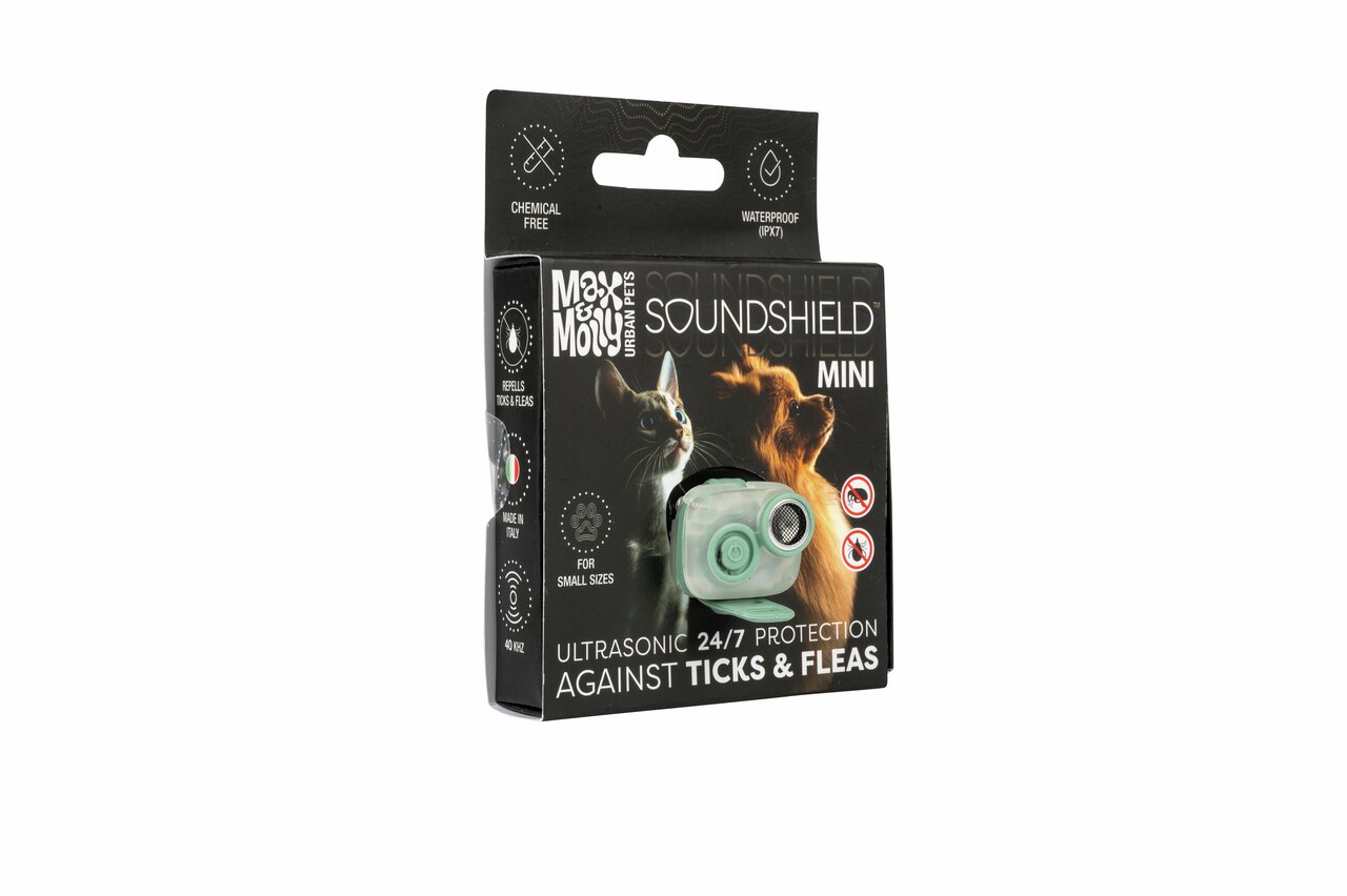 Max & Molly Soundshield Mini: Ultraschallgerät gegen Zecken/Flöhe, für Katzen/kl. Hunde, chemiefrei, wasserdicht (IPX7), Made in Italy.
