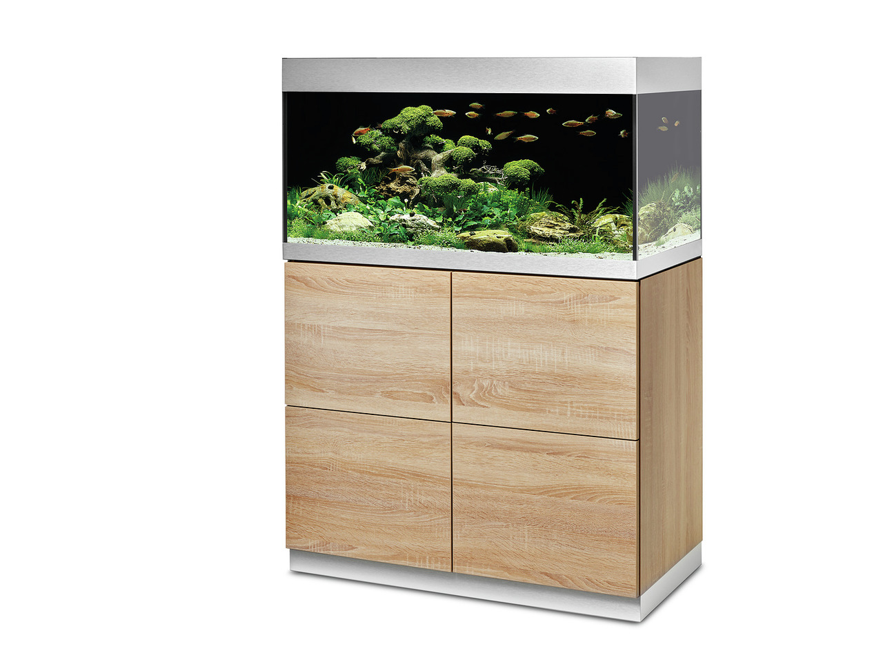 Oase HighLine optiwhite 200 eiche Aquarium mit Unterschrank