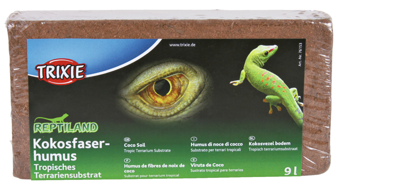 TRIXIE Reptiland Kokosfaserhumus, 9L, tropisches Substrat f. Reptilien, aus Kokosfasern, ideal f. tropische Terrarien.