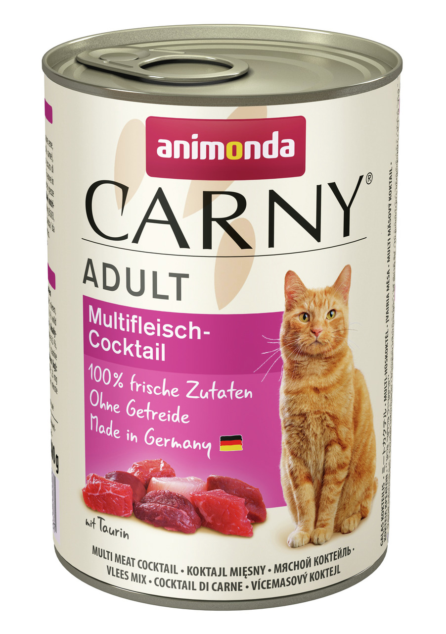 Animonda Carny Adult, Multifleisch-Cocktail, für ausgewachsene Katzen, 100% frische Zutaten, ohne Getreide, Made in Germany, 400 g.