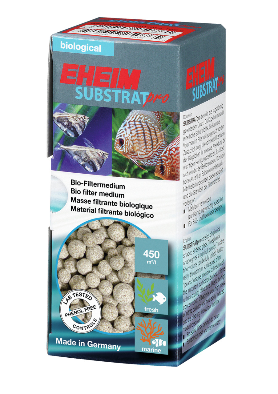 EHEIM SUBSTRATpro, Filtermedium f. Süß-/Meerwasseraquarien, 450 m²/l Filterleistung, laborgetestet, phenolfrei, Made in Germany.