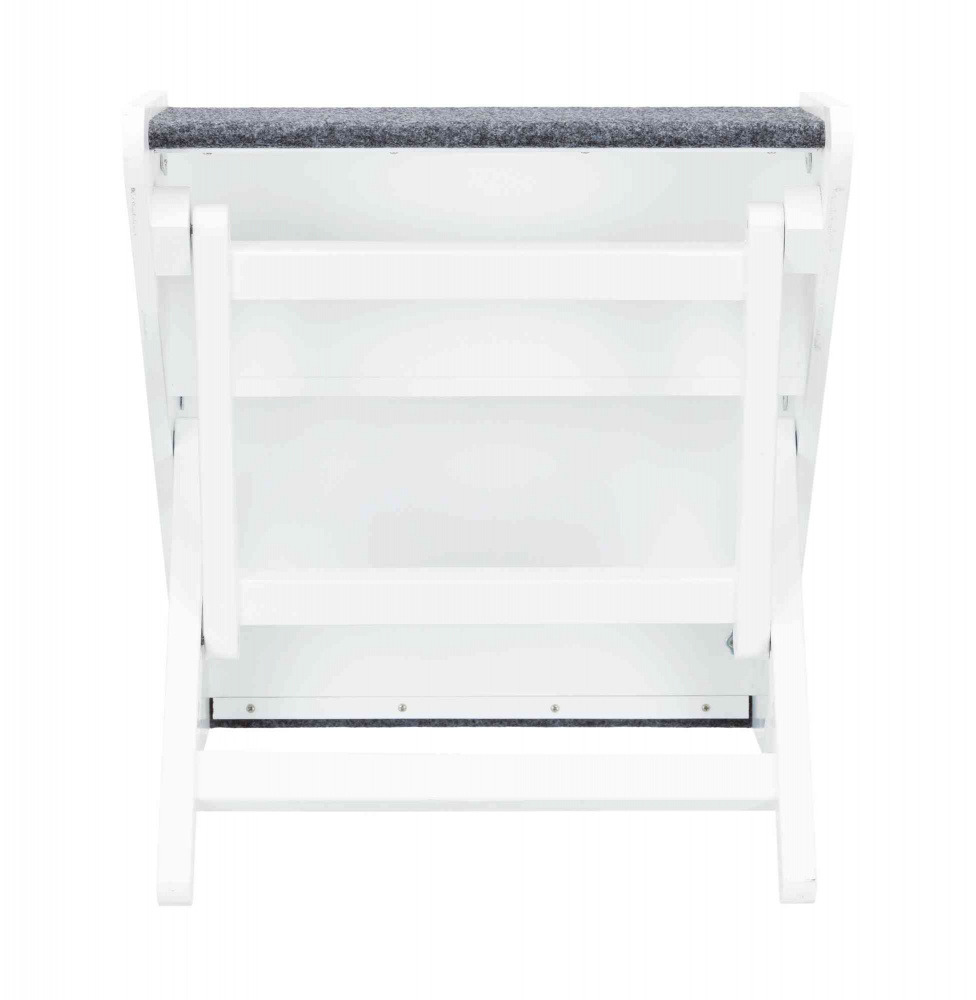 TRIXIE Haustiertreppe „Steps“, für Hunde & Katzen, Holz, weiß, Stufen mit rutschfestem Teppich, erleichtert Zugang zu höheren Flächen.