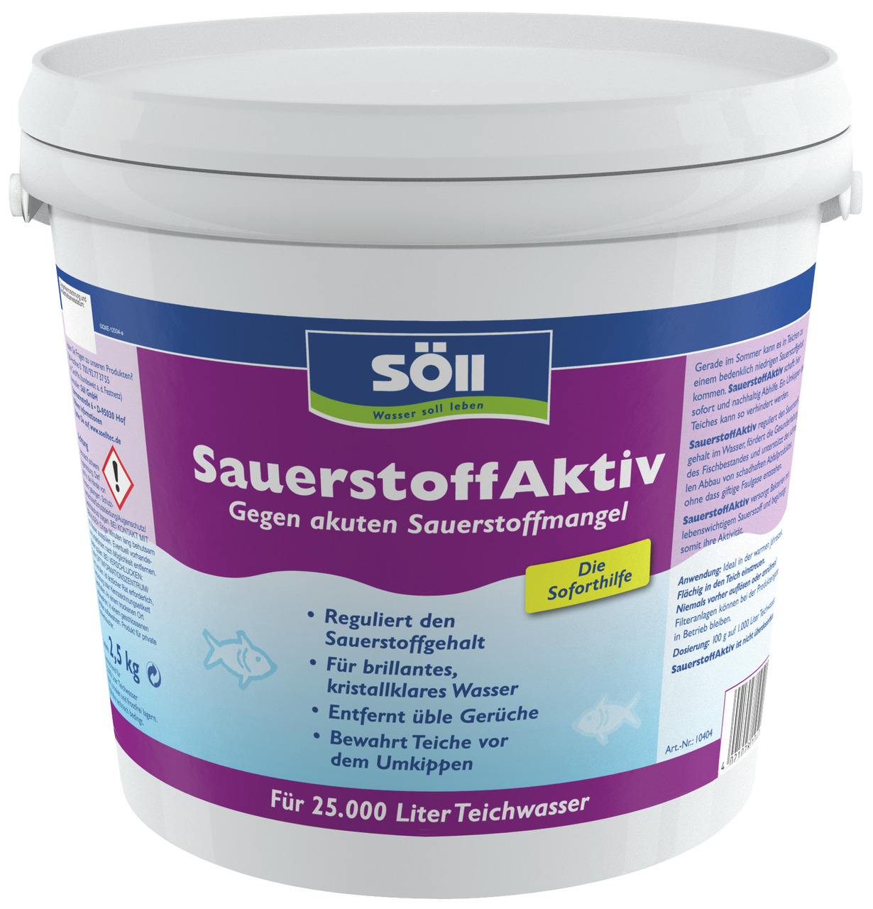 Söll Sauerstoff Aktiv 2,5 Kilogramm für bis zu 25.000 Liter Wasseraufbereitung