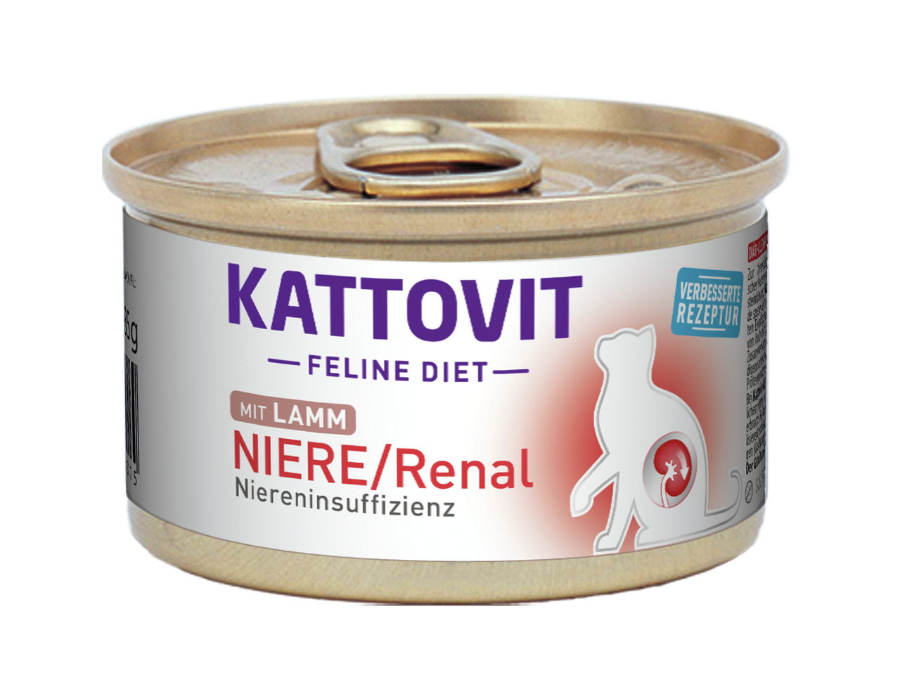 Kattovit Feline Diet Niere-Renal, 85 g, Lamm, für Katzen mit Niereninsuffizienz, "Verbesserte Rezeptur".