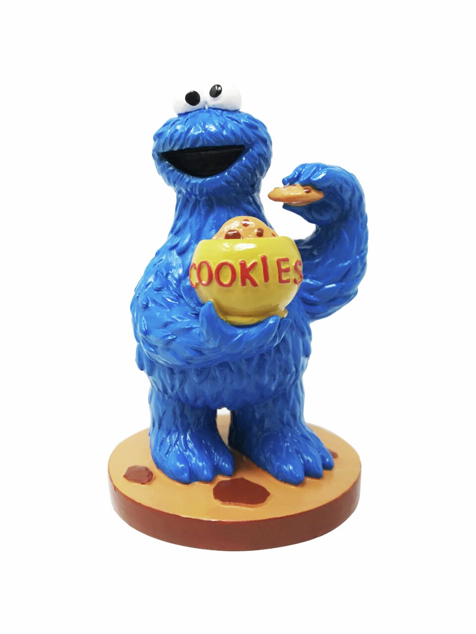 Pennplax Aquariendeko Krümelmonster mit Keksdose „Cookies“, für Aquarien, blaue Sesame-Street-Figur auf Sockel.