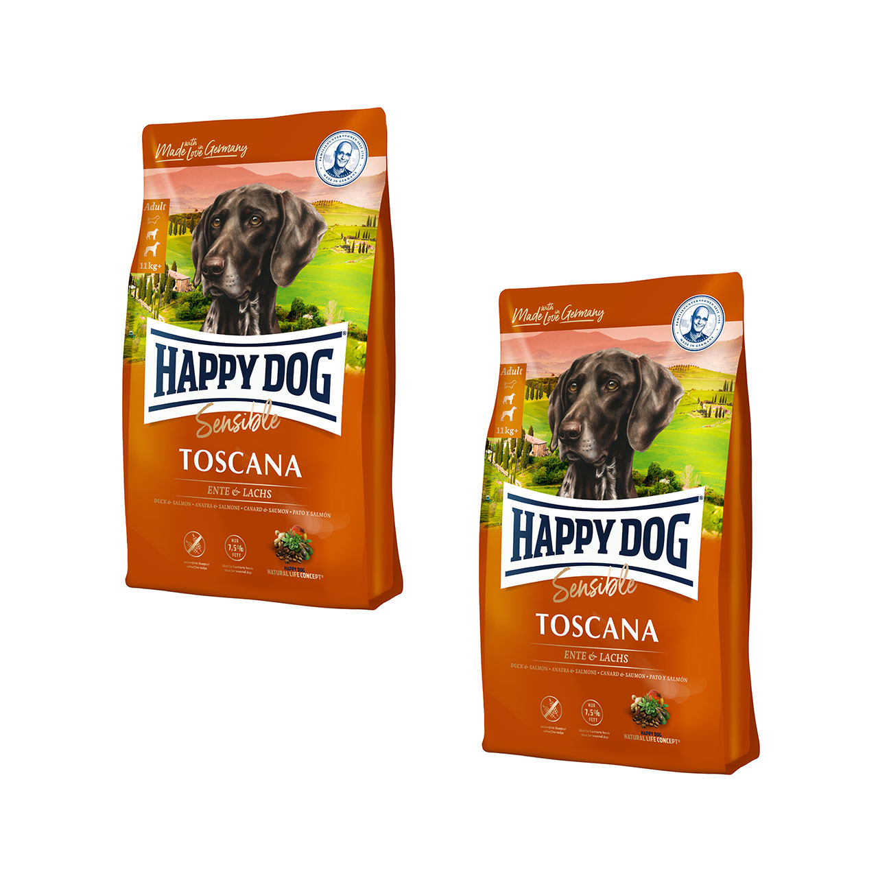Sparpaket HAPPY DOG Supreme Sensible Toscana 2 x 12,5 Kilogramm Hundetrockenfutter