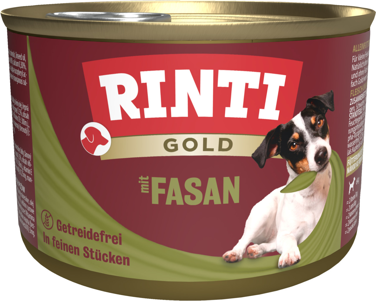 RINTI Gold Hundefutter, Fasan, getreidefrei, feine Stücke, für Hunde, 185 g.