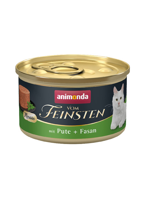 Animonda "Vom Feinsten" Katzenfutter, Pute & Fasan, für ausgewachsene Katzen, 100 g, hochwertige Rezeptur für anspruchsvolle Katzen.