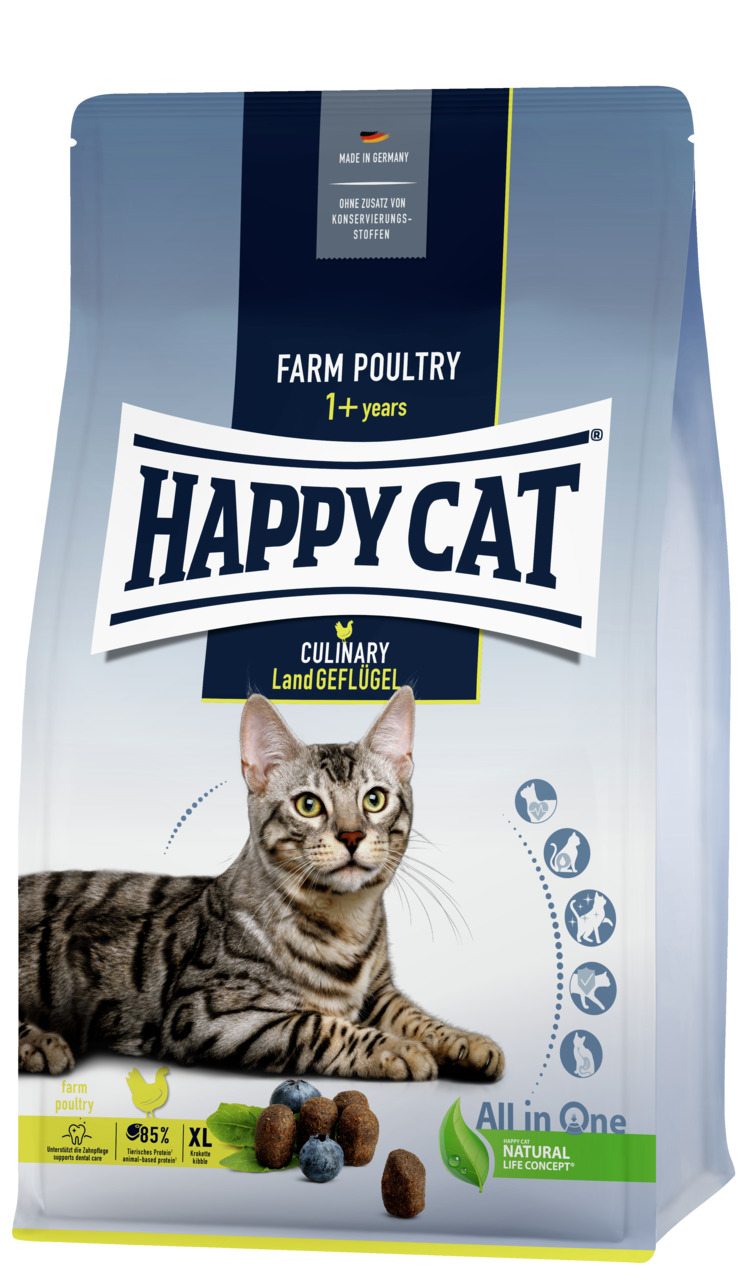 Sparpaket 2 x 10 kg Happy Cat Culinary Land-Geflügel Katzen Trockenfutter
