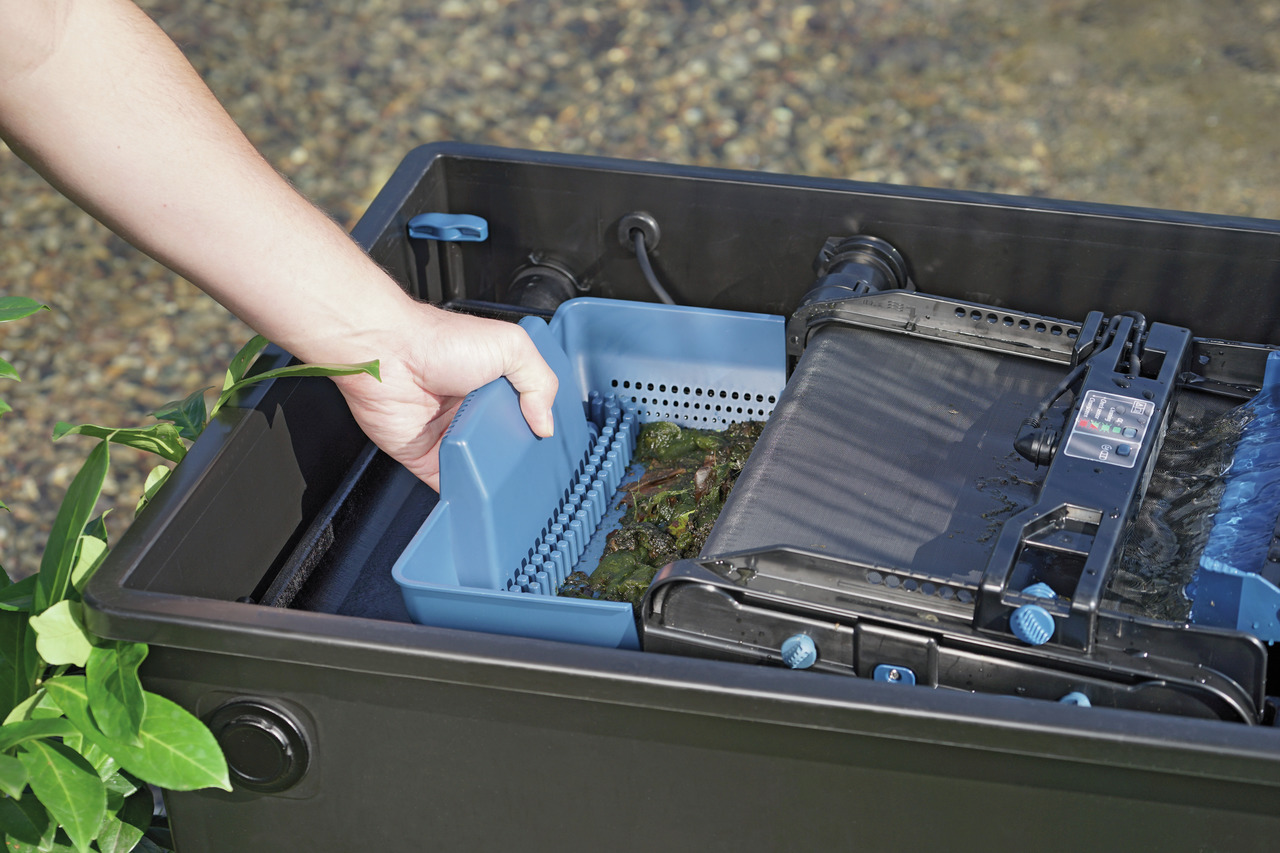 Oase ProfiClear Premium Trommelfilter, für Teichbesitzer, reinigt Teichwasser, klares Wasser, mit Grobschmutzkorb, Algen u. Partikel.