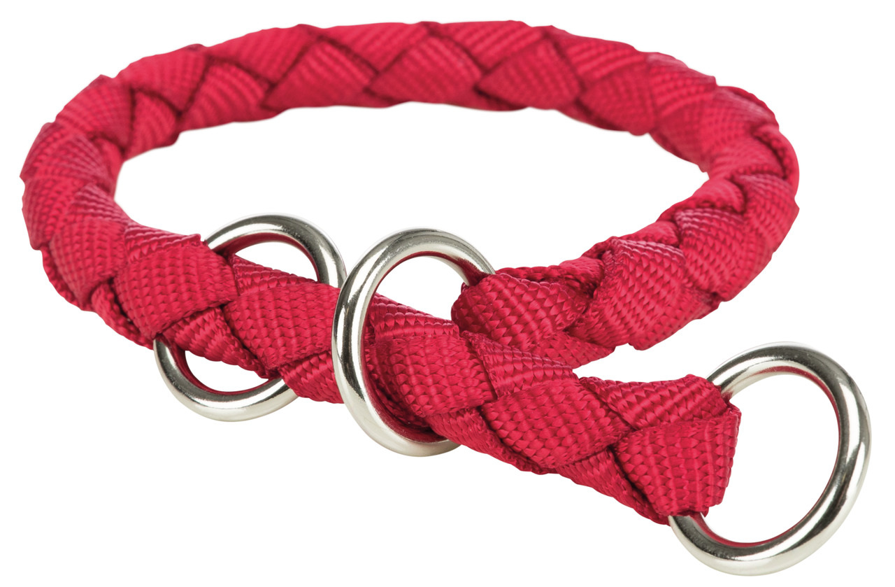 TRIXIE Hundehalsband, rot, Nylon, robust, 2 Metallringe, für Hunde, ideal täglich, auffällig, sicher.