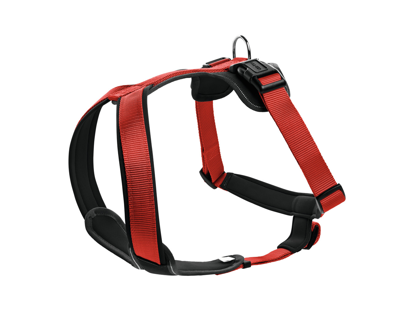 HUNTER Geschirr Neopren XXL 25 mm rot/neopren schwarz