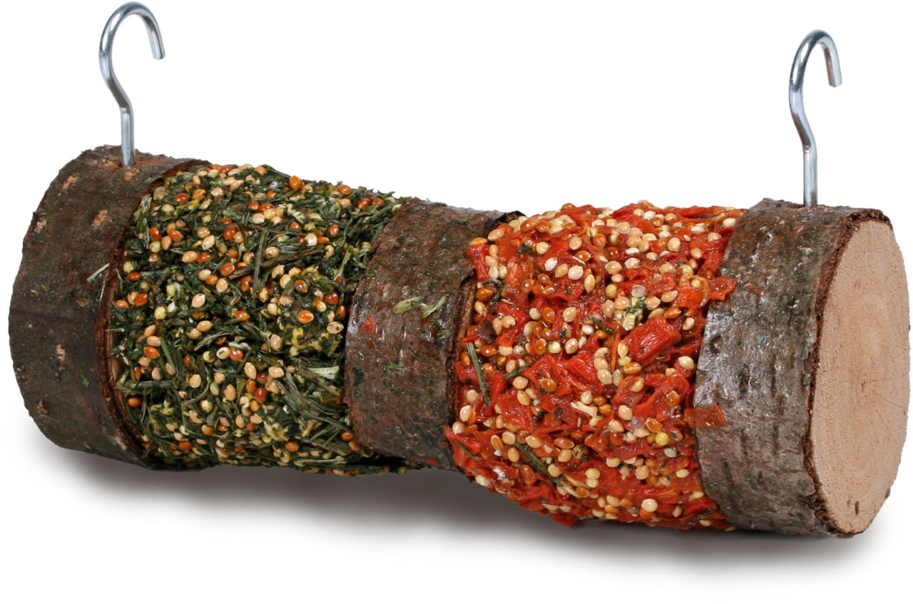 JR FARM Nagertunnel „Vegetarisch“ für Kaninchen-Meerschweinchen, Kräuter+Paprika, Naturprodukt, 2 Haken, Beschäftigung, Nageförderung.