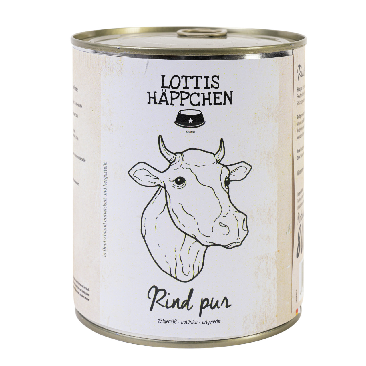 Sparpaket 24 x 800 g Lottis Häppchen Rind pur Hunde Nassfutter