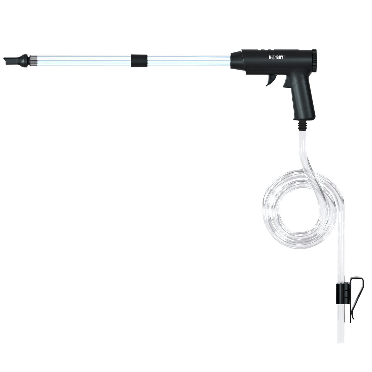 HOBBY Multi-Vac Reinigungsgerät für Aquarienbesitzer, einfache Kies- & Wasserreinigung, schwarzer Griff, transpar. Rohr.
