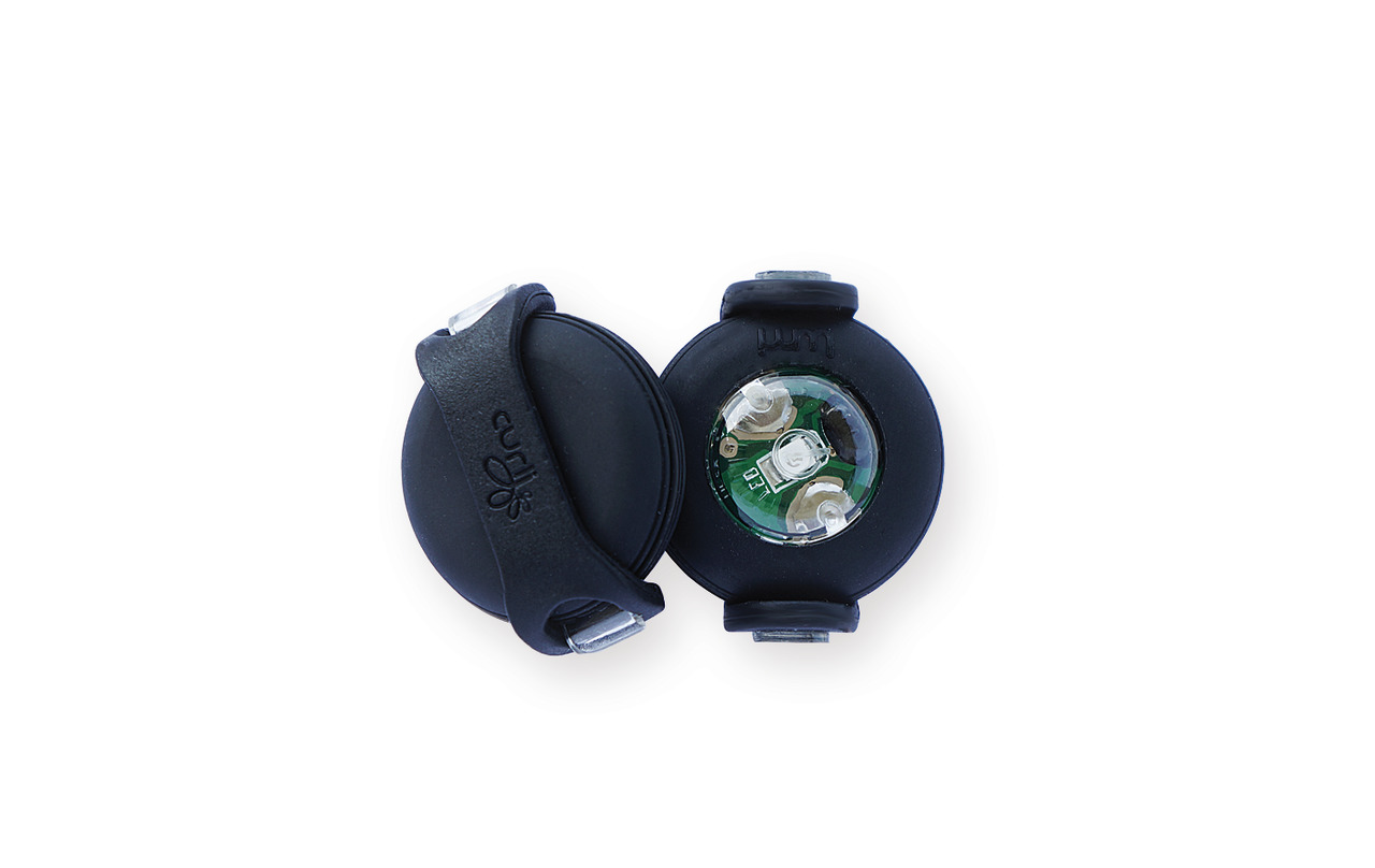 Curli LED-Sicherheitslicht für Hunde, schwarz, rund, bessere Sichtbarkeit & Sicherheit bei Dunkelheit, LED-Technik.
