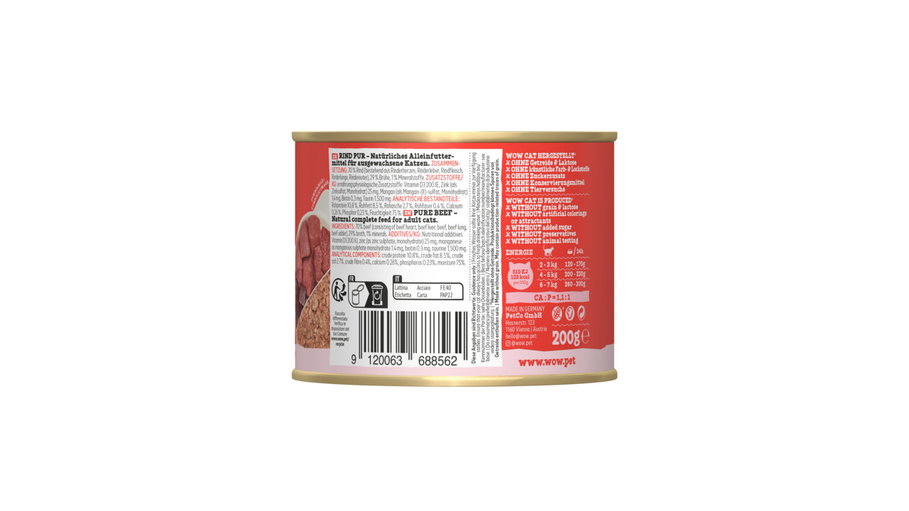 WOW Cat PATÈ Rind pur 200 g