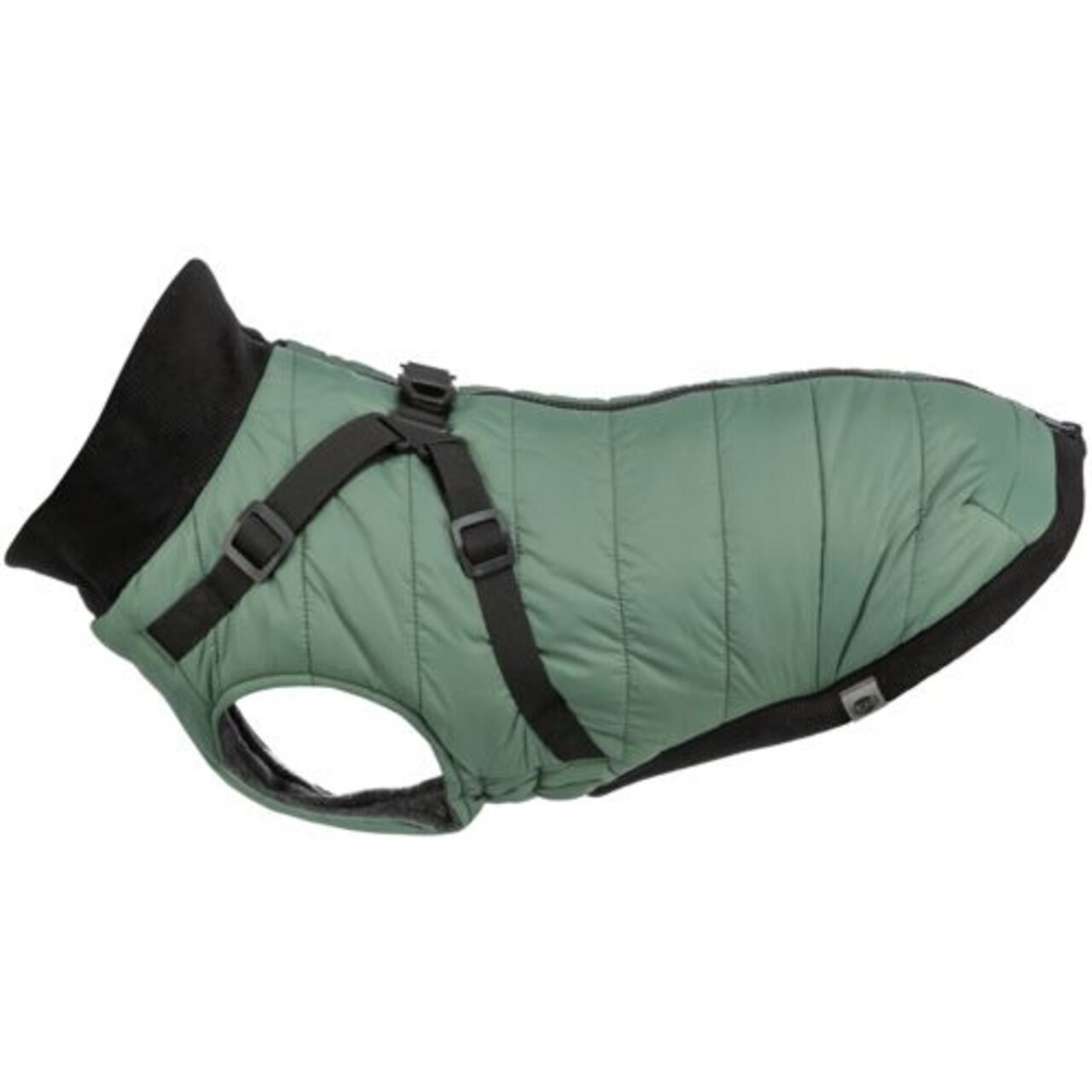 TRIXIE Hundemantel, grün, für kl.-mittelgr. Hunde, Schutz vor Kälte, wasserabweisend, weiches Innenfutter, verstellbare Gurte.