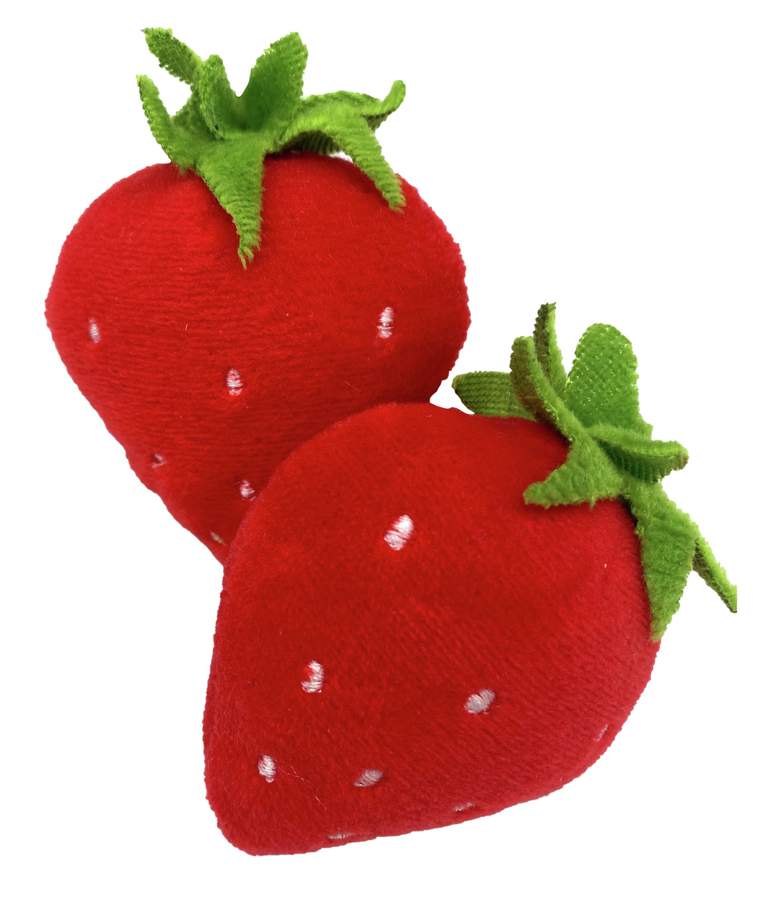 Aumüller Katzenspielzeug Erdbeeren, gefüllt mit Baldrian & Dinkelspelz, für Katzen jeden Alters, fördert Spielspaß & Aktivität.