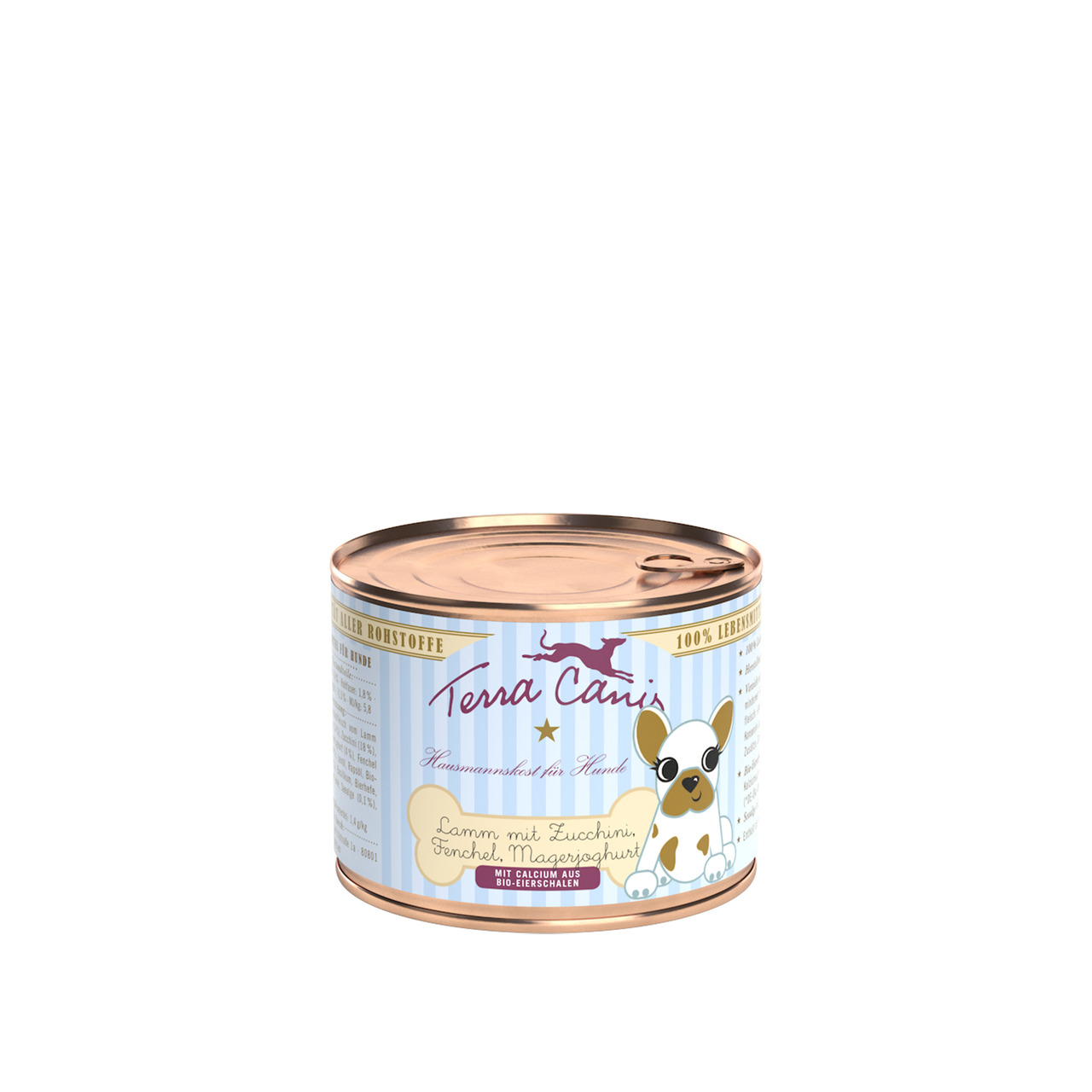 Terra Canis Hundefutter, Lamm mit Zucchini, Fenchel & Magerjoghurt, 100 % Lebensmittelqualität, Hausmannskost, 400 g.