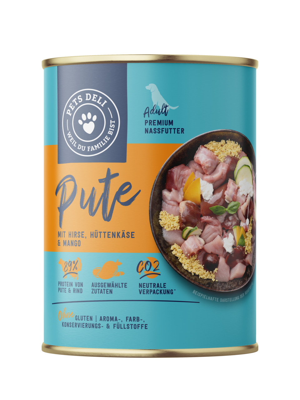 Pets Deli Pute mit Hirse und Hüttenkäse 400 g