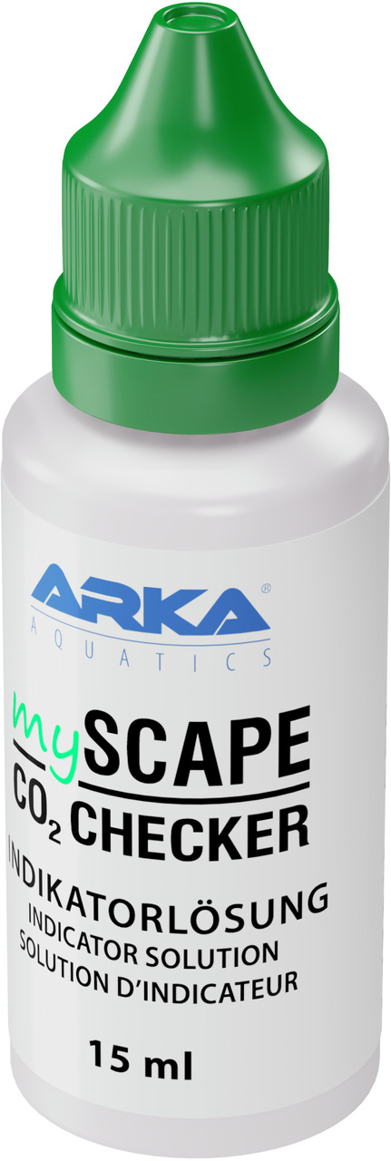 ARKA myScape CO2 Checker Indikatorlösung, 15 ml, für Aquarienbesitzer, präzise CO2-Messung, grüner Tropfverschluss.