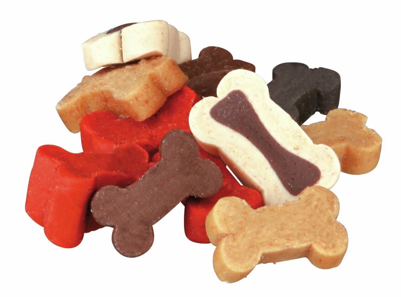 TRIXIE Hundesnacks, Knochenform, für alle Hunderassen, versch. Farben (Rot, Braun, Beige, Weiß), Belohnung, schmackhafte Abwechslung.